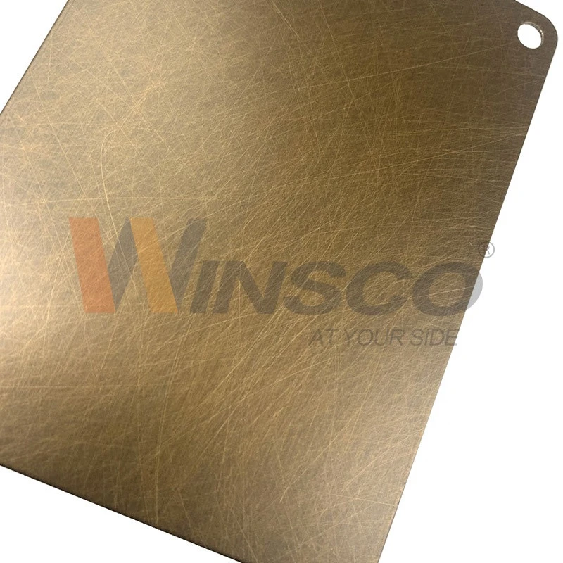 Prime Quality ASTM A240 201 304 316L Handmade Vibration Yellow Bronze Blackened Stainless Steel Sheet For Bathroom Cabinet