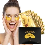 Private Label Eye Gel Pads Hydrogel Crystal 24K Gold Collagen Korean Eye Mask Under Eye Patch