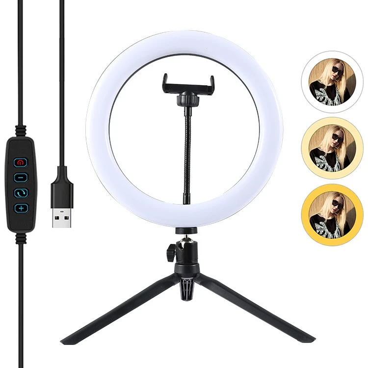 Professional Selfie Beauty 16CM 20CM 26CM Adjustable Portable Desktop LED Ring Light