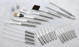 Promotional Outdoor Barbecue Charcoal Tool Set Knife and Fork bbq 24 Pcs Tools