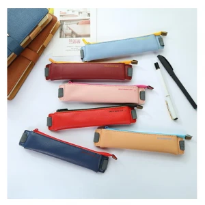 PU Leather Mini Pen Bag Eco-friendly Elastic Book Pencil Case Portable Notebook Journal Pencil Holder Office Student Stationery
