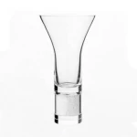 Raymond Modern Flower Decorated Clear Thick Crystal Glass Vase