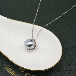 Real Natural Tahitian Pearl Necklace Jewelry 925 Sterling Silver Wholesale