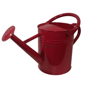 Red Tin Watering Cans - Metal - Iron - Decorative -  Convenient - Garden Item - Decorative - Hi-tech International