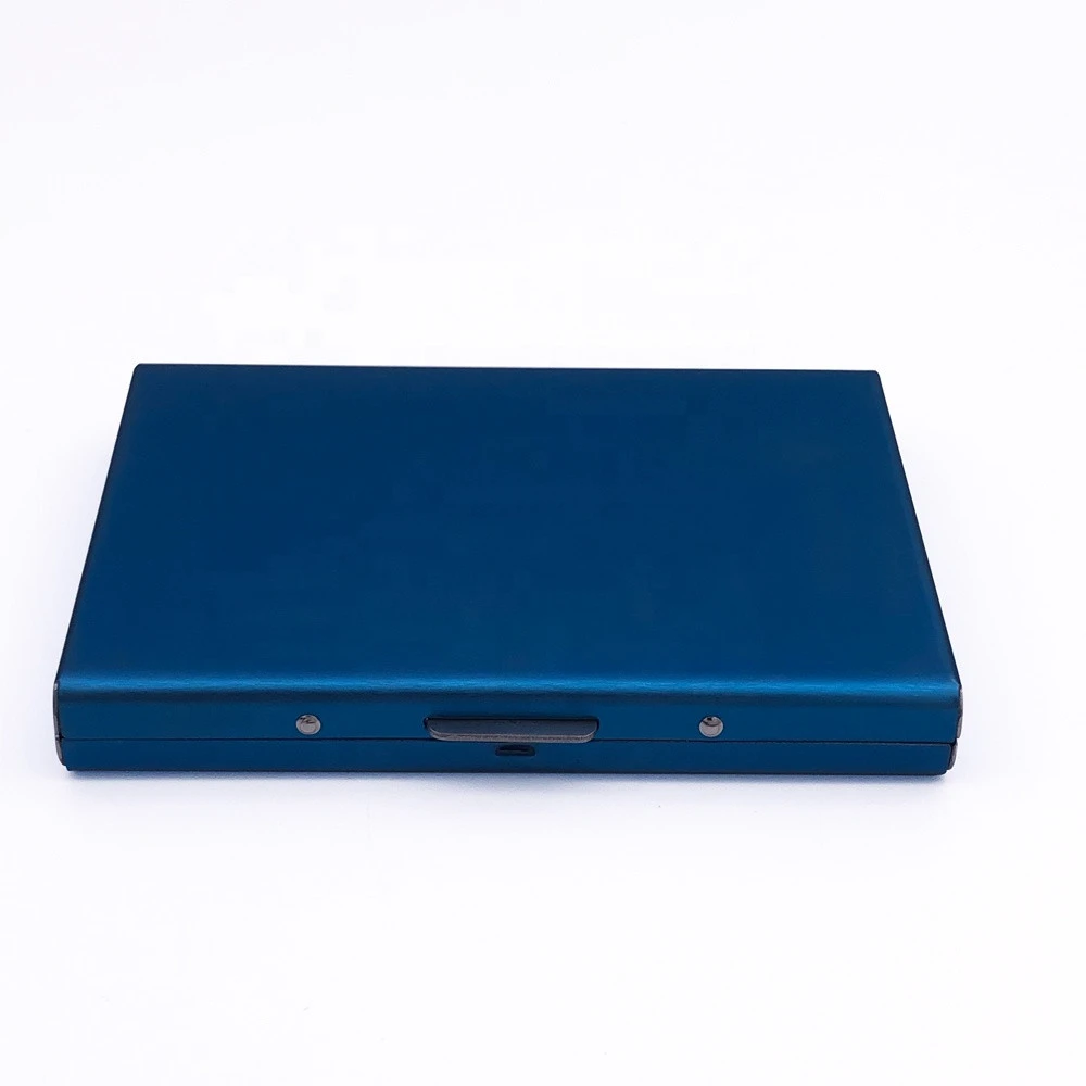 RFID Blocking Most Reliable Credit Card Protector Blue Metal Card holder Wallet for Ladies and Men