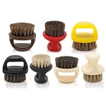 Ring design Horse and boar hair bristle custom beard brush resin portable  neck and face cleaning shaving  Brush for barber