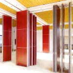 room sliding partition metal frame Acoustic wood accordion doors