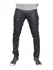 Royal wolf denim jeans manufacturer black coated punk pants slim fit men cargo jeans side zipper mens jeans