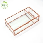 Rustic recipe 4x6. Large photo / USB / Jewelry Keepsake / Memory Storage brass glass clear plastic storage box with dividers