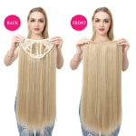 SARLA 24'' 170g Long Straight Natural Wigs Cheap U-Part Hairpieces One Piece Full Head Thick Clip In Synthetic Hair Extension