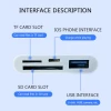 SD card reader adapter 4 in 1 track game camera card viewer card reader USB OTG cable compatible with ios iPhone11/Xs/U disk rea