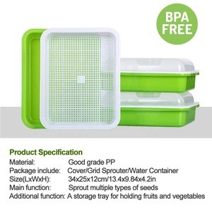 Seed Sprouter Tray BPA Free PP Soilless Bean Sprout Grower Seedlings Germination Tray Sprouting Kit for Garden Home Use