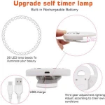 Selfie Ring Light for Phone  3-Level Brightness Battery Mini Selfie LED Light Camera Flash Lights Rechargeable Clip Selfie  Ring