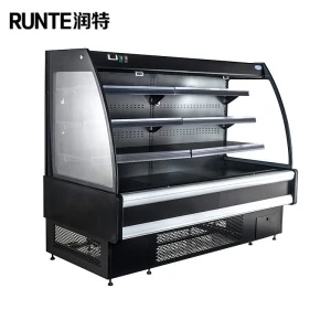 Semi-Vertical refrigerated cabinet/commercial refrigerator/ display chiller for meal box, vegetable fruit