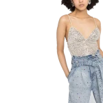 Sexy Party Girls Clothing Sequin Embellishment Tank Top Women Slip Vest V Neck Polyester Vest Top Women with Spaghetti Straps