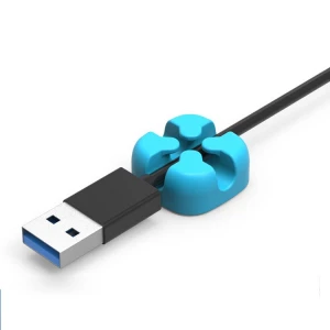 Silicone cord protector cross holder clip desk cable organizer usb cable Clip for Power Cords earphone