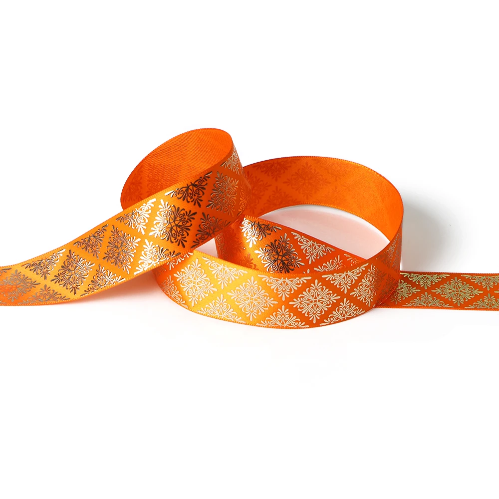 Silk printing ribbon with logo custom logo satin ribbon satin