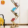 Simple champagne gold stainless steel modern goods books and magazines rack,newspaper date rack