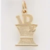 Small Quantity Order 3 Dimensional Pharmacy Mortar And Pestle Rx Gold Metal Charm Wholesale