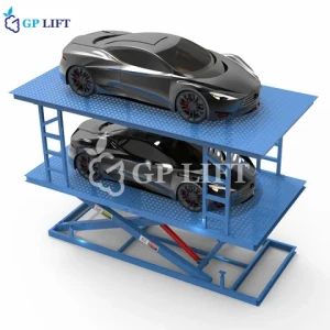 Smart double deck garage car lift hydraulic electric home basement underground car parking lift