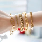 Snake bracelet stainless steel adjustable fashion gold plated chain bracelet for women Dylam jewelry
