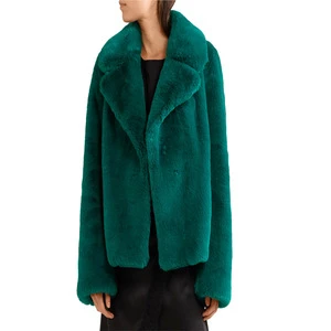 Softest faux fur and lined in cotton patterned with the brands LOGO Faux fur coat