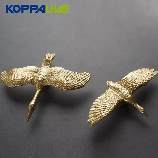 Brass Wild Goose Shape Golden Modern Nordic Cupboard Wardrobe Door Drawer Knob