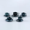 Special Fancy Design European Embossed Tea Cup Saucer Sets Porcelain Set Coffee Ceramic Cup Saucer