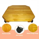 Square Roller Plant Cart Trolley with 360 Degree Casters for Indoor and Outdoor Use  Wooden Plant Stand