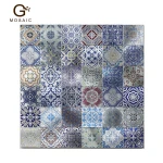 Square Stone Mix Crystal Glass Mosaic Tile Decoration Bathroom stone ink-jet printed Mosaic