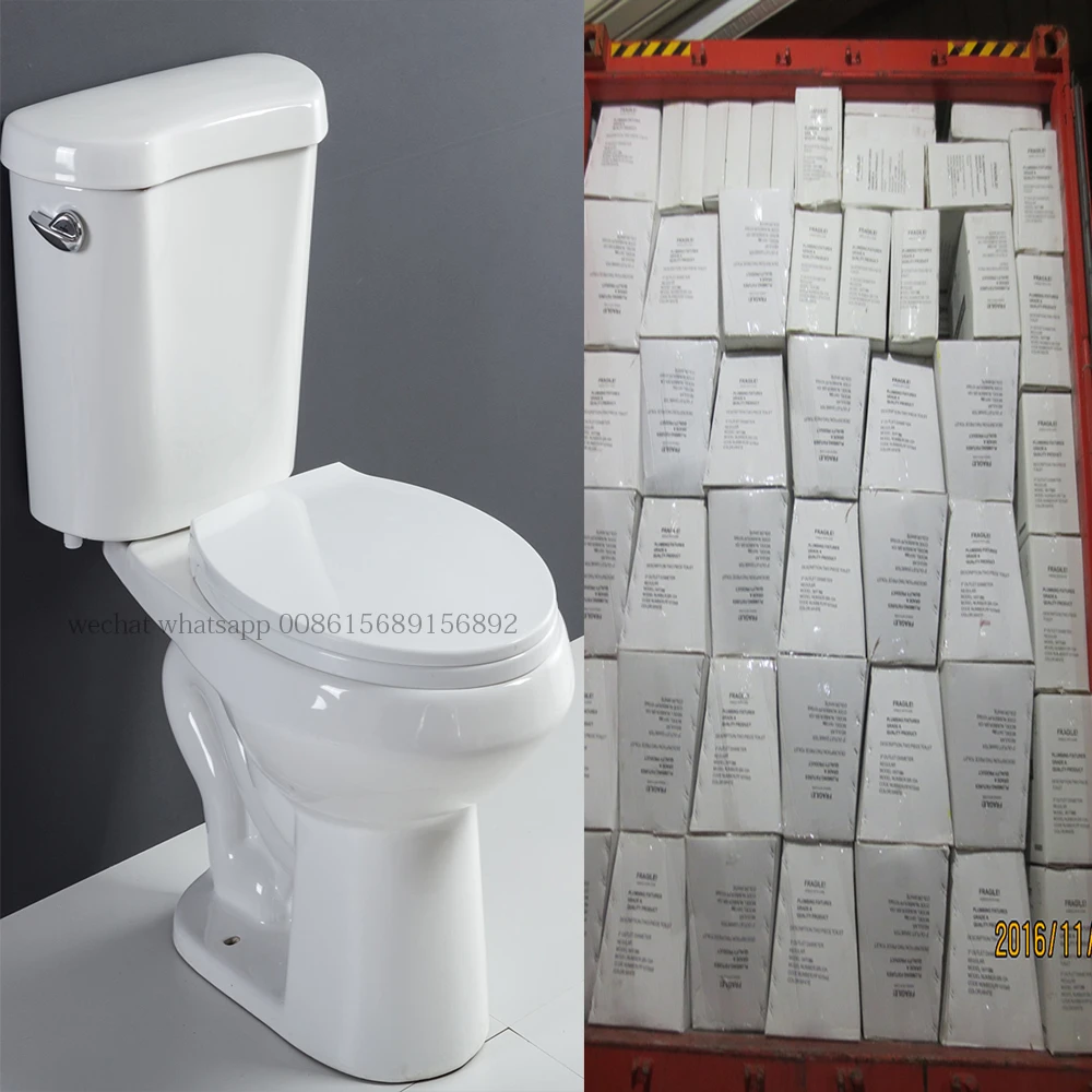 SR-173AT white color two piece toilelt with soft close toilet seat 008615689156892