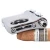 Stainless steel cigar cutter multifunctional with double cigar drill hole opener portable cigar accessories with gift box