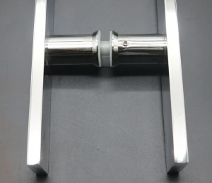 Stainless steel H type square tube classic wooden glass door handle