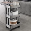 Stainless steel kitchen storage rack with universal wheel storage rack mobile multilayer shelving