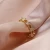 Import Stainless Steel Real 18K Gold Plated Zircon Heart Adjustable Ring Hollow Heart Open Finger Rings from China