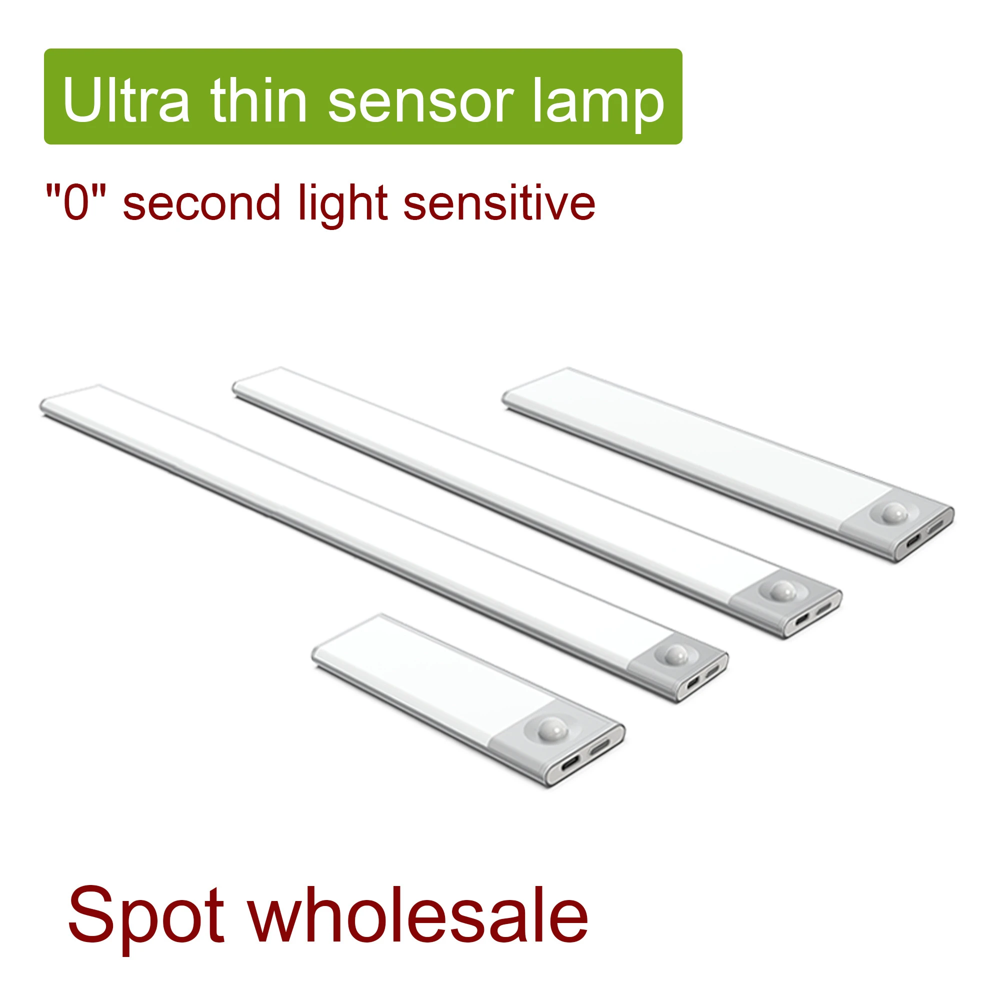 Stick on Anywhere Portable Ultrathin Light PIR Motion Sensor Night Lighting Wireless USB Charging LED Under Cabinet Light