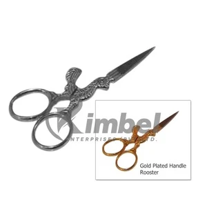 Stork Scissors Stainless Steel Gold Plated,Manicure Fancy scissors