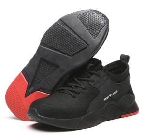 Stylish Sports Design Black Breathable Safety Shoes