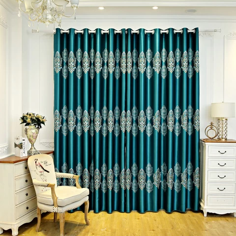 Sunny Textile Living Room Bedroom Double-sided Jacquard Blackout Curtains