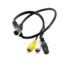 Swallowtech M12  4 Pin Aviation Male Video Inputs To Rca Dc Adapter Connection Audio Video Cable  For Vehicle Camera System