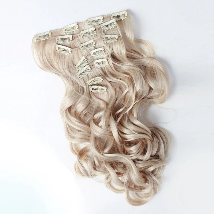 Synthetic Hair extension set for full head clip in hair extension