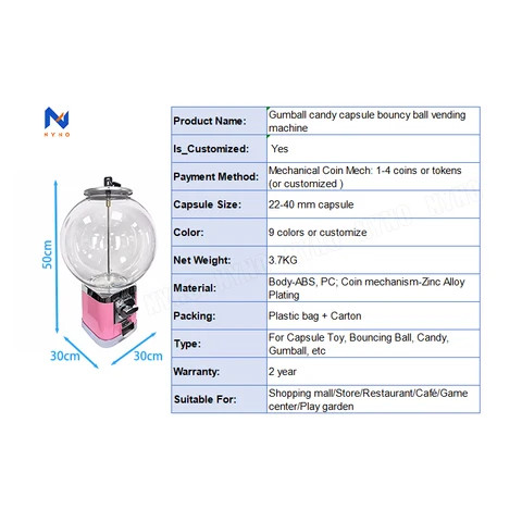 Tabletop large rubber bouncy ball vending machine For business