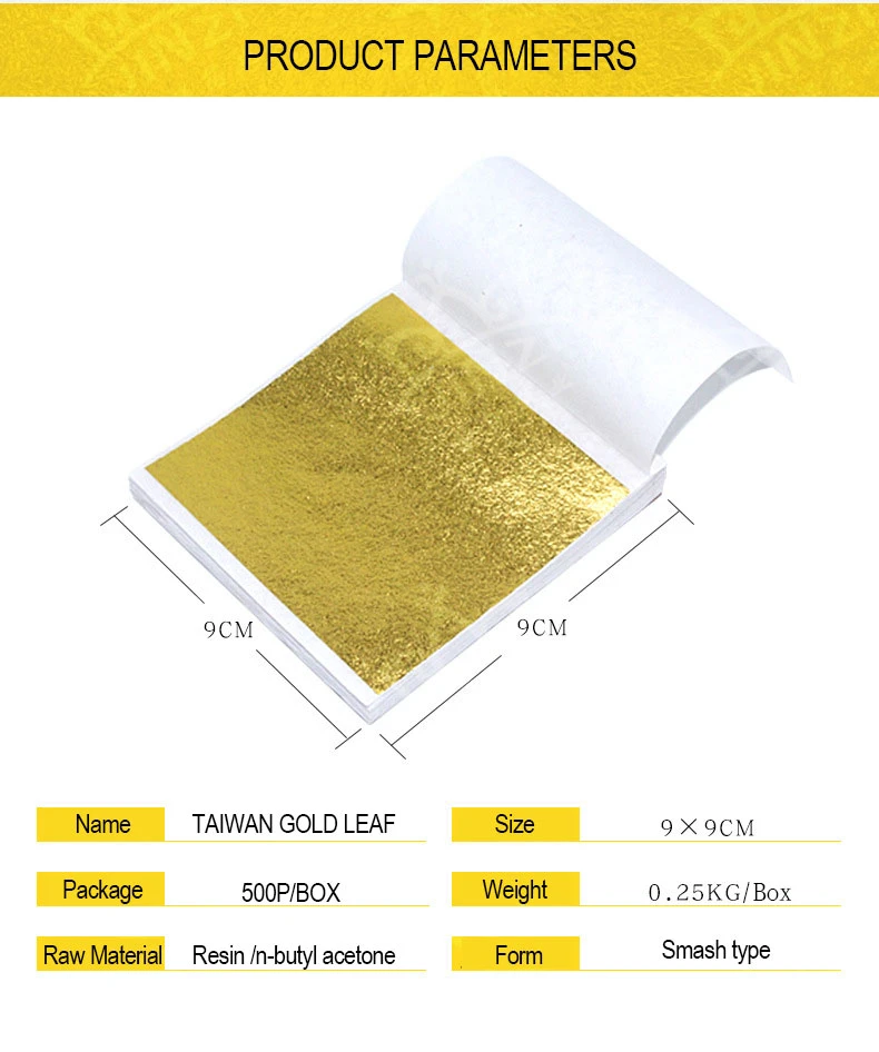 taiwan gold leaf sheet gold foil sheet for diy wall decoration