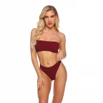 The Bandeau Bikini Stock Lot Germant Apparel Stock Clearance Sale Bikini Women Eco-friendly Dot OEM Service Adults Solid Support