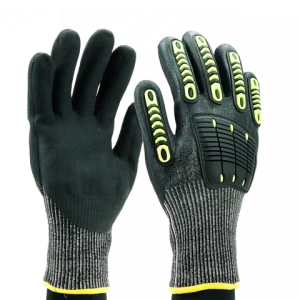 TPR Anti Cut 5 Oil Construction Cut Resistant Protect Hand Safety Mechanic Working Gloves