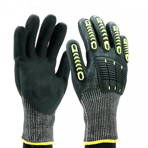 TPR Anti Cut 5 Oil Construction Cut Resistant Protect Hand Safety Mechanic Working Gloves