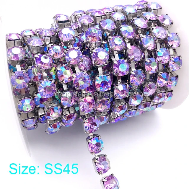 tr201 wholesale decoration chain SS45 strass crystal trimming rhinestone cup chain