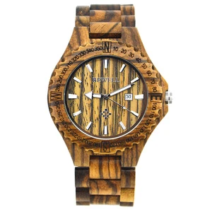 Trade Assurance 100% natural Bamboo Wooden Watch 2019 New Products Quartz watch