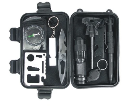 Travel survivor kit Portable Emergency Survival tools with waterproof Shockproof hard case Emergency Survival Kit