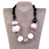 Trends Fashion Wooden Beads Artificial Chain Necklace Bead Chain  Necklace Jewelry